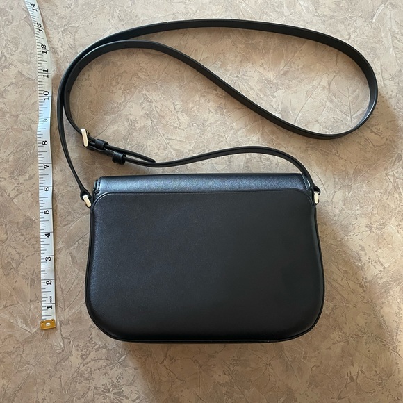SOLD kate spade Black Crossbody Flap Top Leather Purse Gently Used - Picture 2 of 12